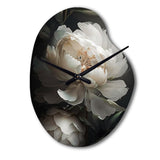 Peony Flower III - Asymmetric Metal Wall Clock