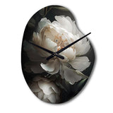 Peony Flower III - Asymmetric Metal Wall Clock