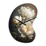 Peony Flower IV - Asymmetric Metal Wall Clock