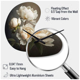 Peony Flower IV - Asymmetric Metal Wall Clock