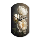 Peony Flower IV - Asymmetric Metal Wall Clock