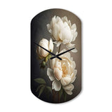 Peony Flower IV - Asymmetric Metal Wall Clock