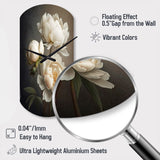 Peony Flower IV - Asymmetric Metal Wall Clock