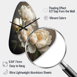 Peony Flower IV - Asymmetric Metal Wall Clock
