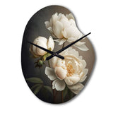 Peony Flower IV - Asymmetric Metal Wall Clock