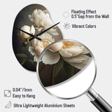Peony Flower IV - Asymmetric Metal Wall Clock