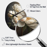 Peony Flower IV - Asymmetric Metal Wall Clock