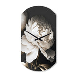 Peony Flower V - Asymmetric Metal Wall Clock