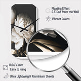 Peony Flower V - Asymmetric Metal Wall Clock