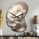 Peony Flower VI - Asymmetric Metal Wall Clock