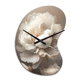 Peony Flower VI - Asymmetric Metal Wall Clock