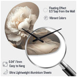 Peony Flower VI - Asymmetric Metal Wall Clock