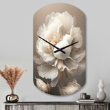 Peony Flower VI - Asymmetric Metal Wall Clock