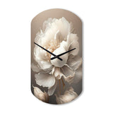 Peony Flower VI - Asymmetric Metal Wall Clock