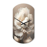 Peony Flower VI - Asymmetric Metal Wall Clock