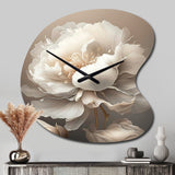 Peony Flower VI - Asymmetric Metal Wall Clock