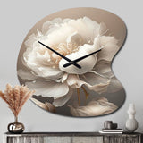 Peony Flower VI - Asymmetric Metal Wall Clock