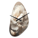 Peony Flower VI - Asymmetric Metal Wall Clock