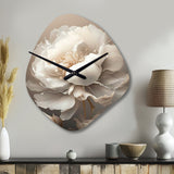 Peony Flower VI - Asymmetric Metal Wall Clock