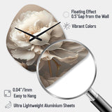 Peony Flower VI - Asymmetric Metal Wall Clock