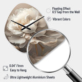 Peony Flower VI - Asymmetric Metal Wall Clock
