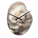 Peony Flower VI - Asymmetric Metal Wall Clock