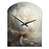 Peony Flower VII - Asymmetric Metal Wall Clock