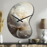 Peony Flower VII - Asymmetric Metal Wall Clock