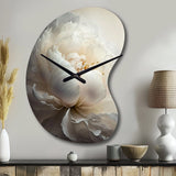 Peony Flower VII - Asymmetric Metal Wall Clock