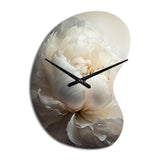 Peony Flower VII - Asymmetric Metal Wall Clock