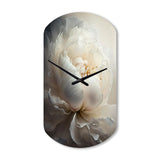 Peony Flower VII - Asymmetric Metal Wall Clock