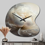 Peony Flower VII - Asymmetric Metal Wall Clock