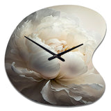 Peony Flower VII - Asymmetric Metal Wall Clock