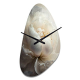 Peony Flower VII - Asymmetric Metal Wall Clock
