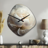 Peony Flower VII - Asymmetric Metal Wall Clock