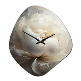 Peony Flower VII - Asymmetric Metal Wall Clock