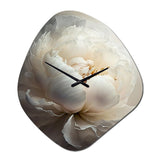 Peony Flower VII - Asymmetric Metal Wall Clock