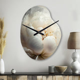 Peony Flower VII - Asymmetric Metal Wall Clock