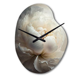 Peony Flower VII - Asymmetric Metal Wall Clock