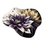 Dahlia Flower II - Asymmetric Metal Wall Clock