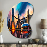 Chicago City Architecture II - Asymmetric Metal Wall Clock