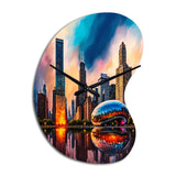 Chicago City Architecture II - Asymmetric Metal Wall Clock