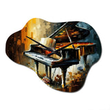 Piano On Stage - Asymmetric Metal Wall Clock