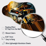 Piano On Stage - Asymmetric Metal Wall Clock