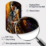 Saxophone Player On Stage I - Asymmetric Metal Wall Clock