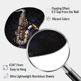 Saxophone I - Asymmetric Metal Wall Clock