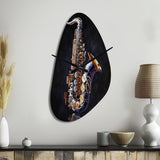 Saxophone I - Asymmetric Metal Wall Clock