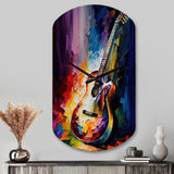 Guitar On Stage I - Asymmetric Metal Wall Clock