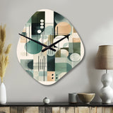Green Black Minimalism Quiet Depths I - Asymmetric Metal Wall Clock