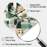 Green Black Minimalism Quiet Depths I - Asymmetric Metal Wall Clock